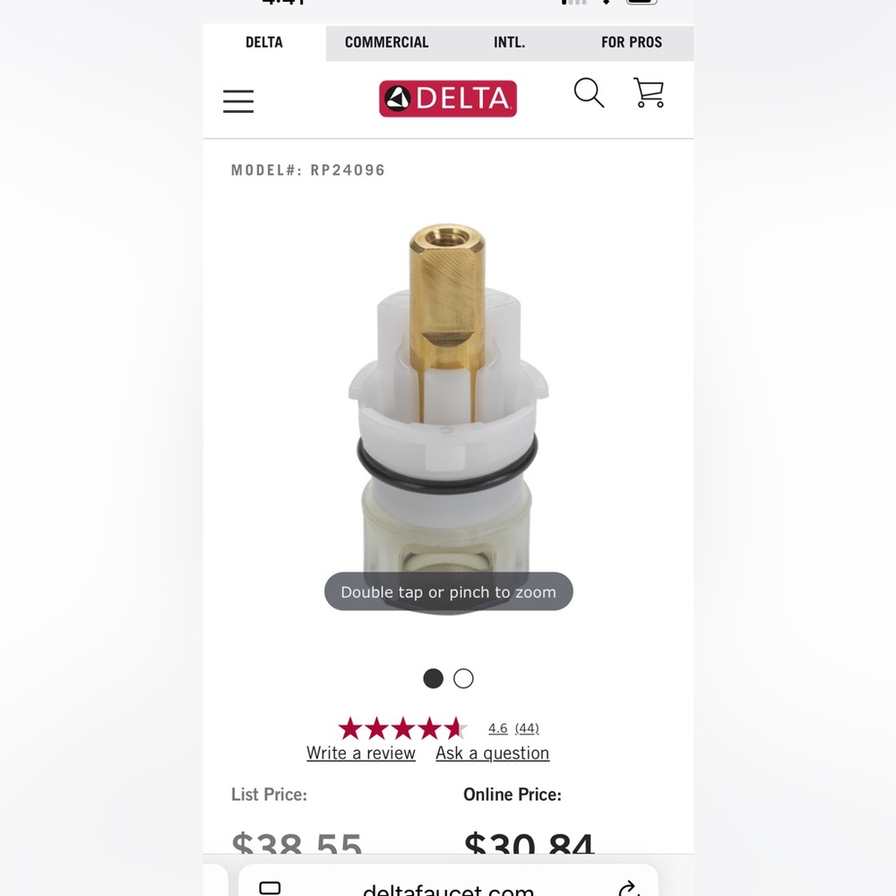 Delta faucet replacement parts for stem unit assembly.